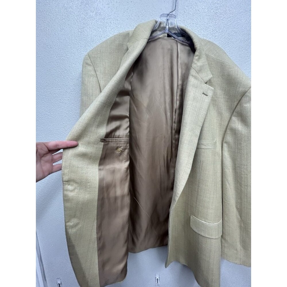 Lauren Ralph Lauren Men's Blazer 56R Beige Silk Wool Sport Coat Career Office - Picture 3 of 12